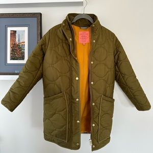 J. Crew Signature Olive Green Primaloft Puffer Coat Jacket